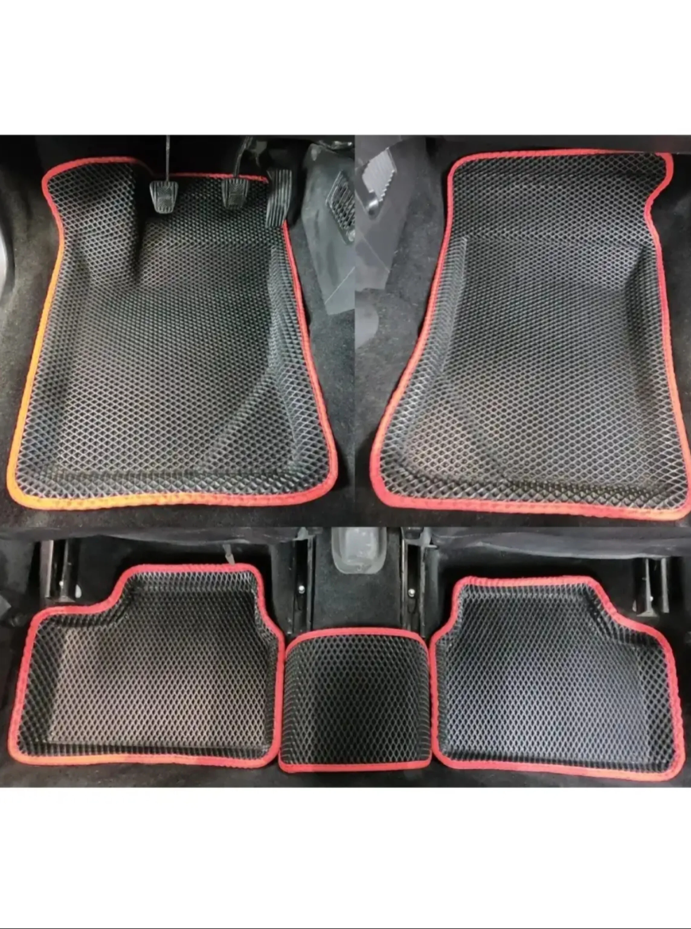 Красный kоврики EVA, с бортами Lada Granta, Granta fl, Kalina 2, автомобильные, 3D, эва ковры в салон