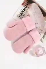 Розовый варежки женские зимние двухслойные утолщенные шерстяные с возможностью удлинения, 8 цветов