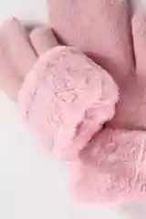 Розовый варежки женские зимние двухслойные утолщенные шерстяные с возможностью удлинения, 8 цветов
