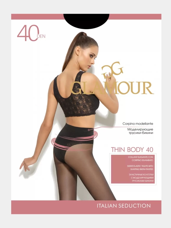 Капроновые колготки моделирующие Glamour Thin body 40