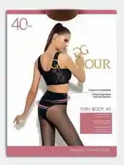 Коричневый капроновые колготки моделирующие Glamour Thin body 40