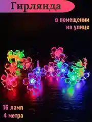 Фуксия электрогирлянда интерьерная с фигурными насадками, питание от сети