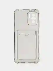 Черный чехол Xiaomi Redmi 10C / Poco C40, A1, Note 10S, 9C прозрачный, с карманом для карты