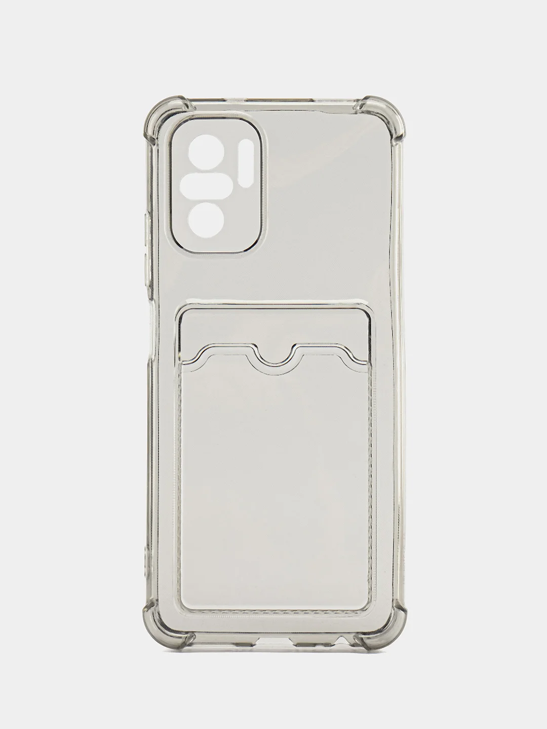 Черный чехол Xiaomi Redmi 10C / Poco C40, A1, Note 10S, 9C прозрачный, с карманом для карты