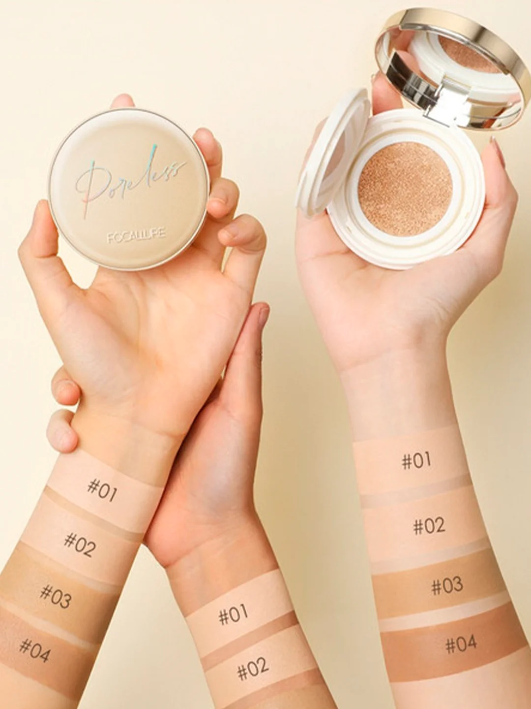 FOCALLURE Тональный крем кушон Poreless Matte Air Cushion Foundation 102 тёплый бежевый
