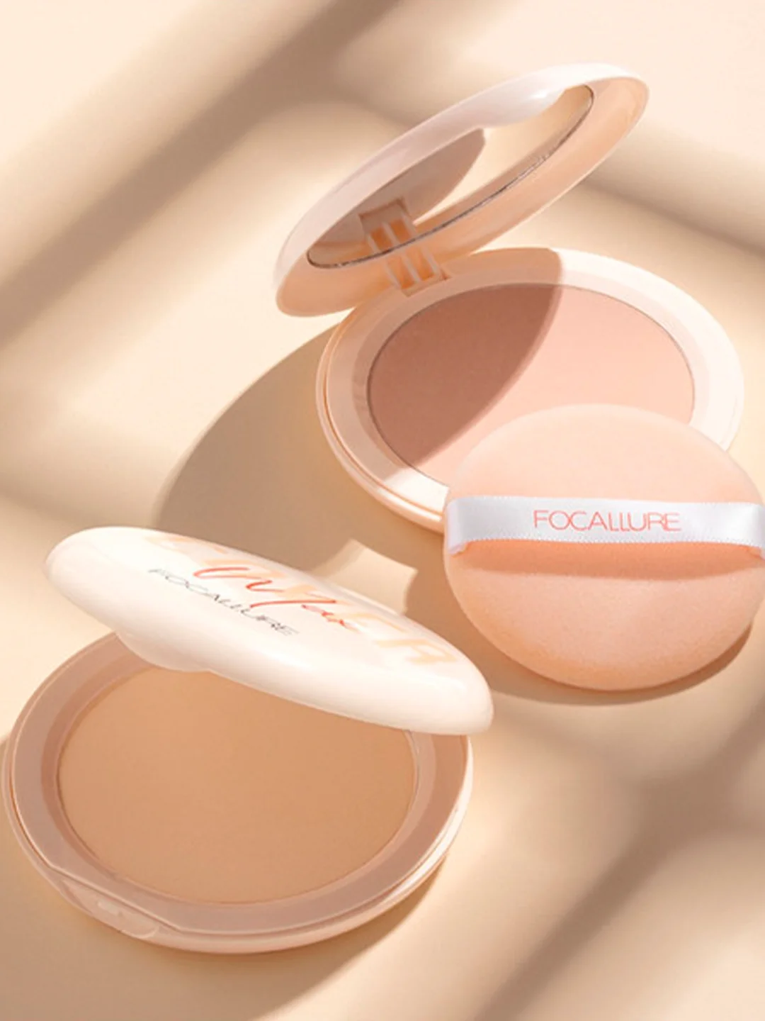 FOCALLURE Пудра для лица Cover Two way cake Pressed Powder тон 02, 6,8 г