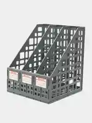 Органайзер для документов Brauberg Maxi Plus,240 мм, 3 отделения, сетчатый, сборный, серый