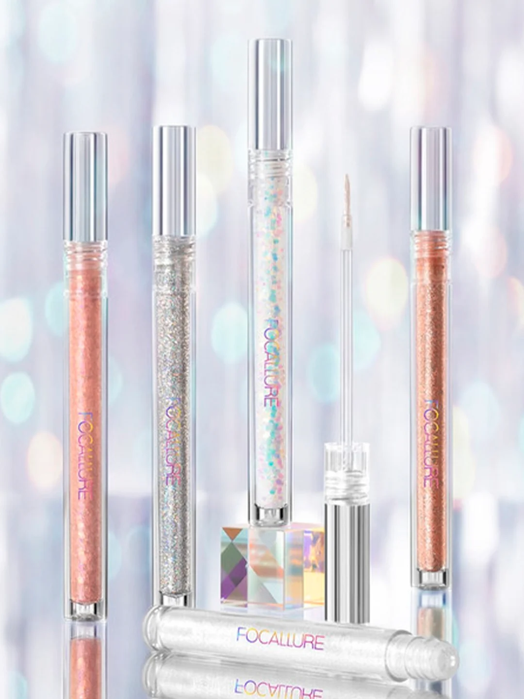 FOCALLURE Тени для век жидкие с глиттером Glittering Liquid Eyeshadow тон G01, 1,5 г