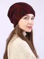 Бордовый женская шапка, теплая, двухслойная, на весну, на зиму, осень, 5 цветов