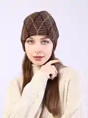 Коричневый женская шапка, теплая, двухслойная, на весну, на зиму, осень, 5 цветов