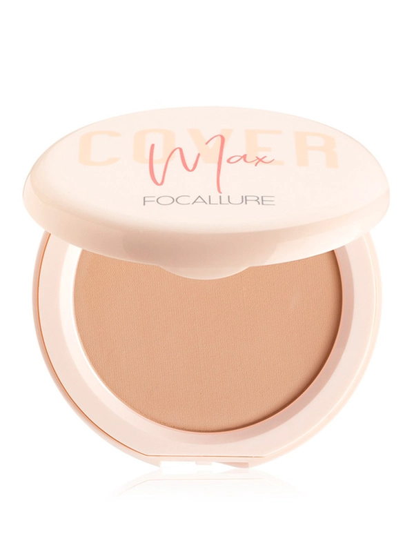 FOCALLURE Пудра для лица Covermax Two way cake Pressed Powder 03 натуральный бежевый