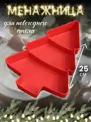 Красный менажница пластиковая новогодняя Елка