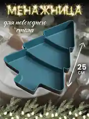 Зеленый менажница пластиковая новогодняя Елка