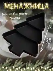Черный менажница пластиковая новогодняя Елка