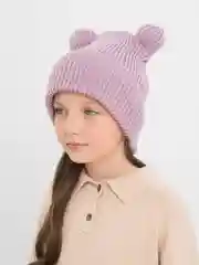 Сиреневый шапка вязанная