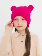 Фуксия шапка вязанная