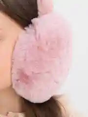 Розовый наушники меховые