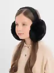 Черный наушники меховые