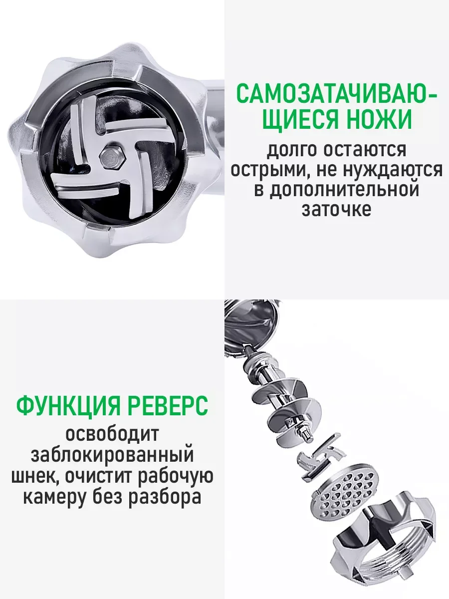Черный мясорубка электрическая MARTA MT-MG2029C с насадками 2800Вт, черный жемчуг