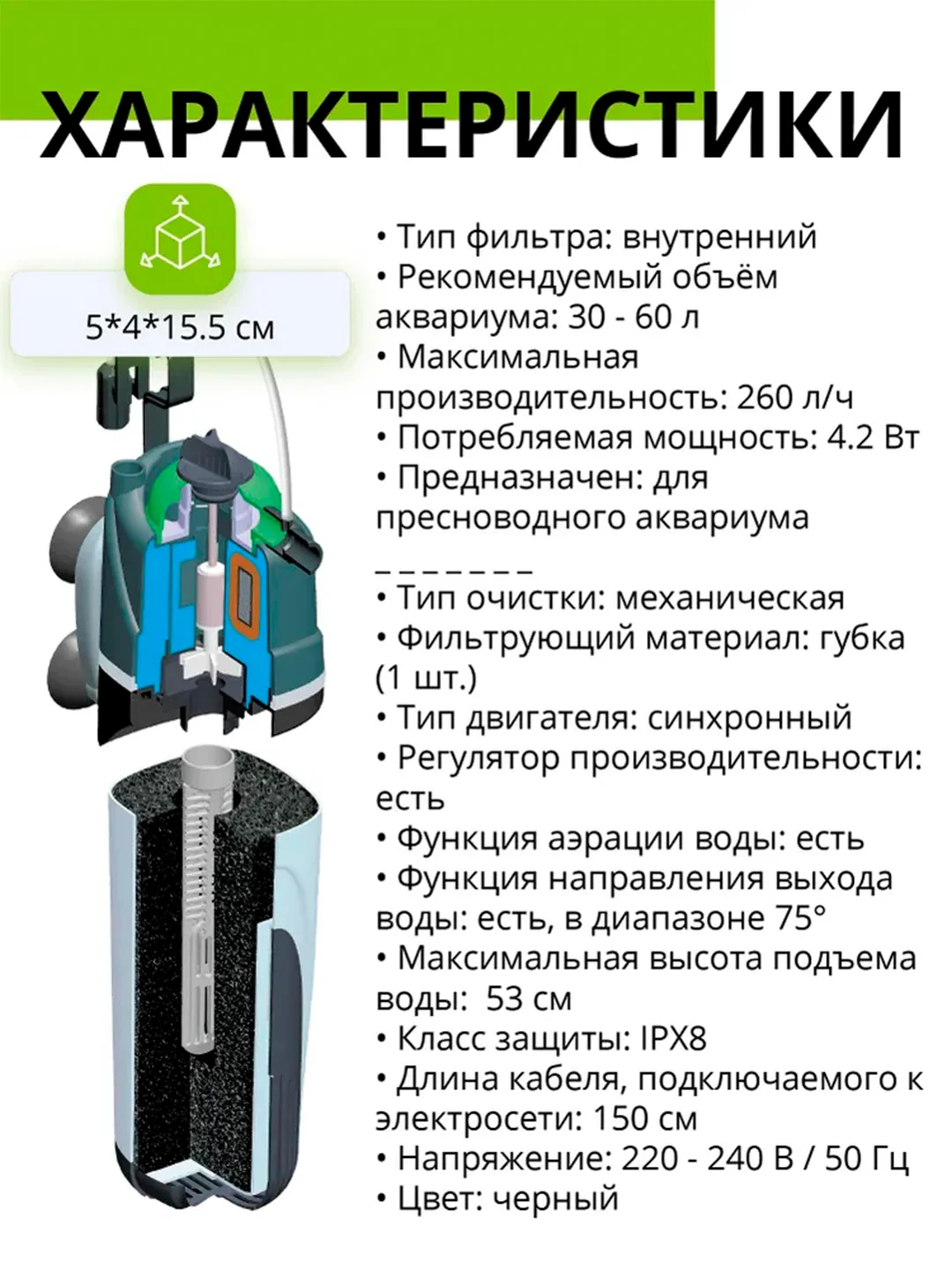 Помпа-фильтр AQUAEL FAN-mini, 50-250 л/ч