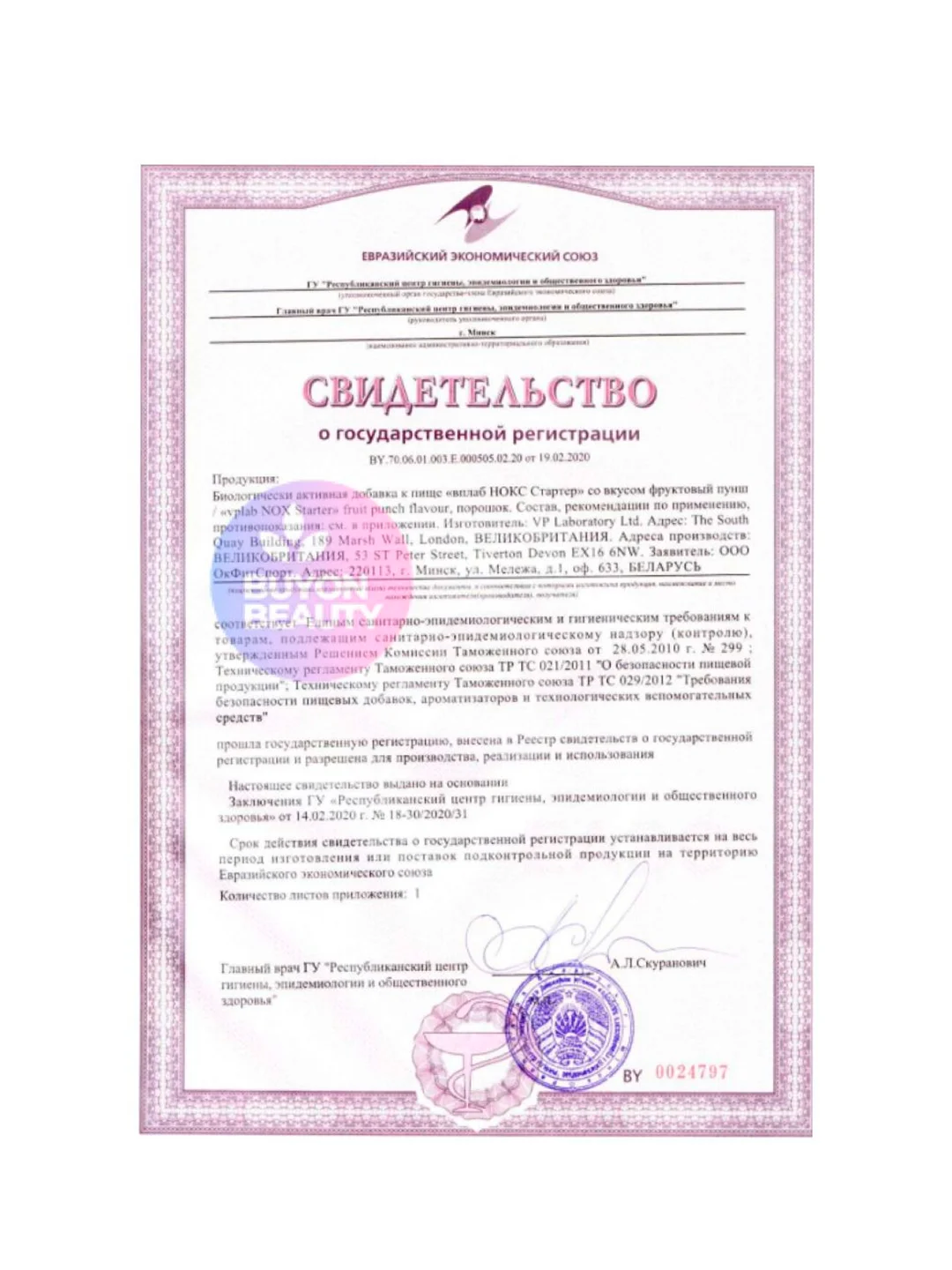 Vplab Elite NOX Starter, Предтренировочный комплекс, 400 г со вкусом фруктового пунша
