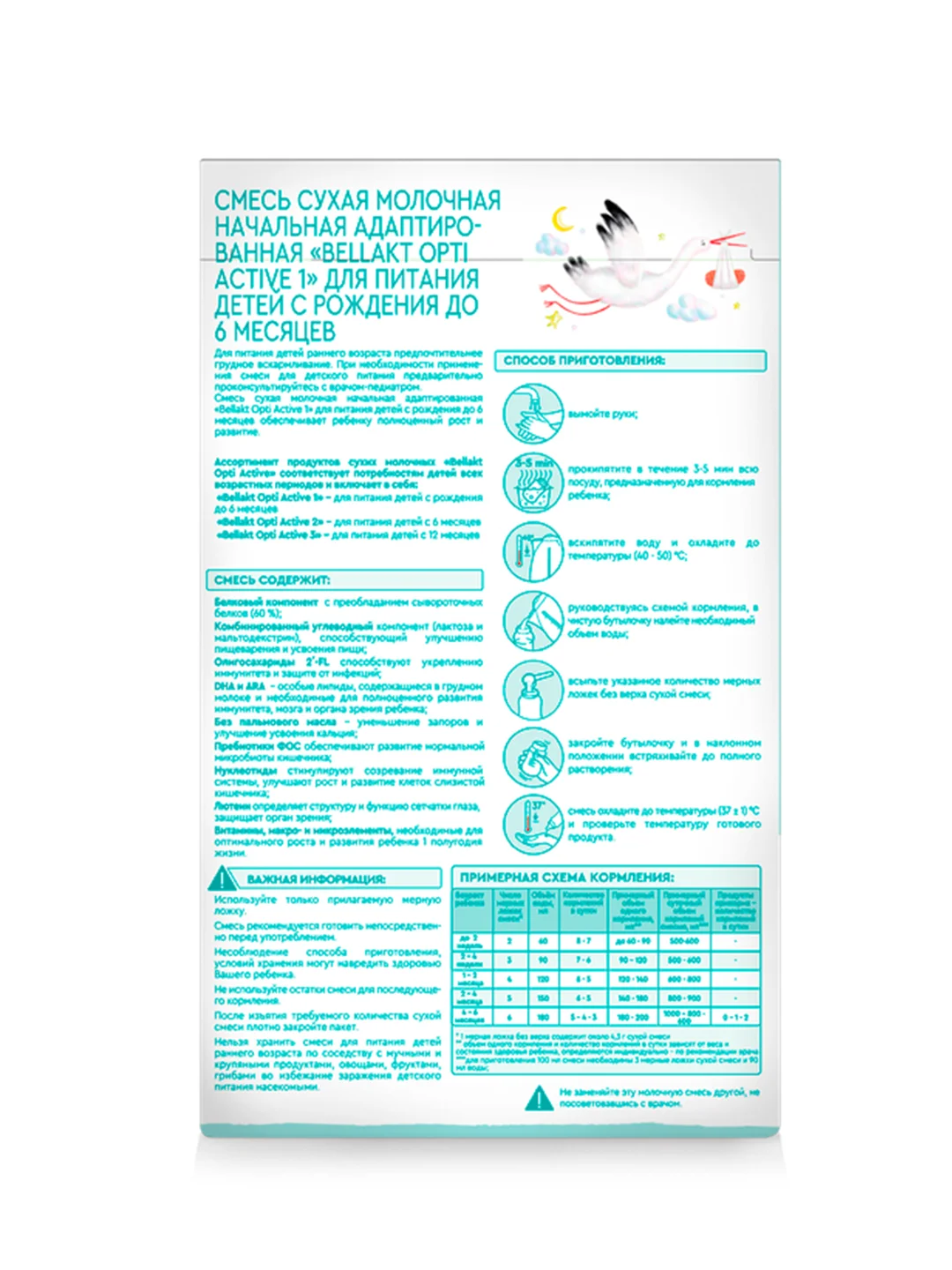 Смесь сухая молочная Bellakt Opti Active 1 с 0 до 6 мес. 400 г