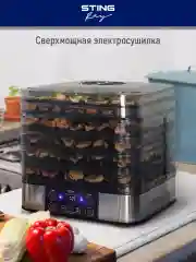 Серый металлик электросушилка STINGRAY ST-FD700C 10 поддонов/ черный жемчуг