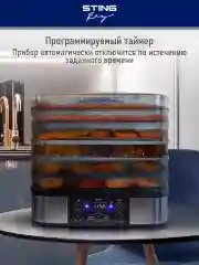 Серый металлик электросушилка STINGRAY ST-FD700C 10 поддонов/ черный жемчуг
