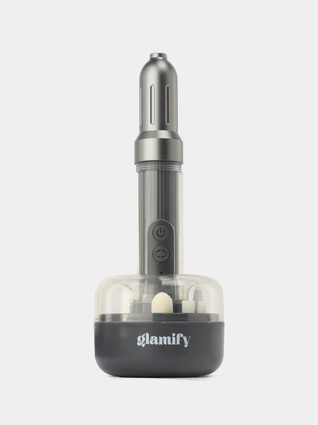 Серый аппарат для маникюра и педикюра профессиональный, беспроводной Glamify, фрезы для педикюра
