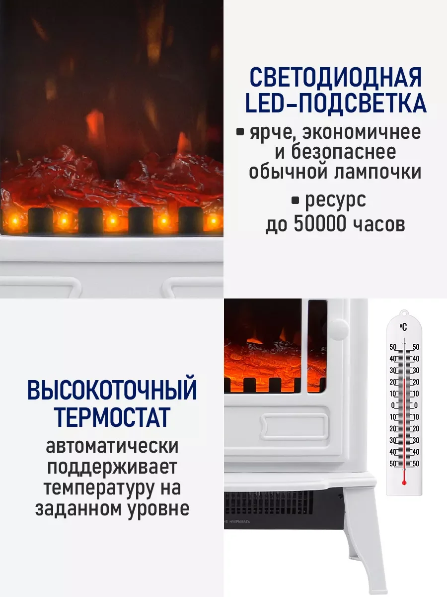 Белый камин электрический STINGRAY ST-FP4202A белый