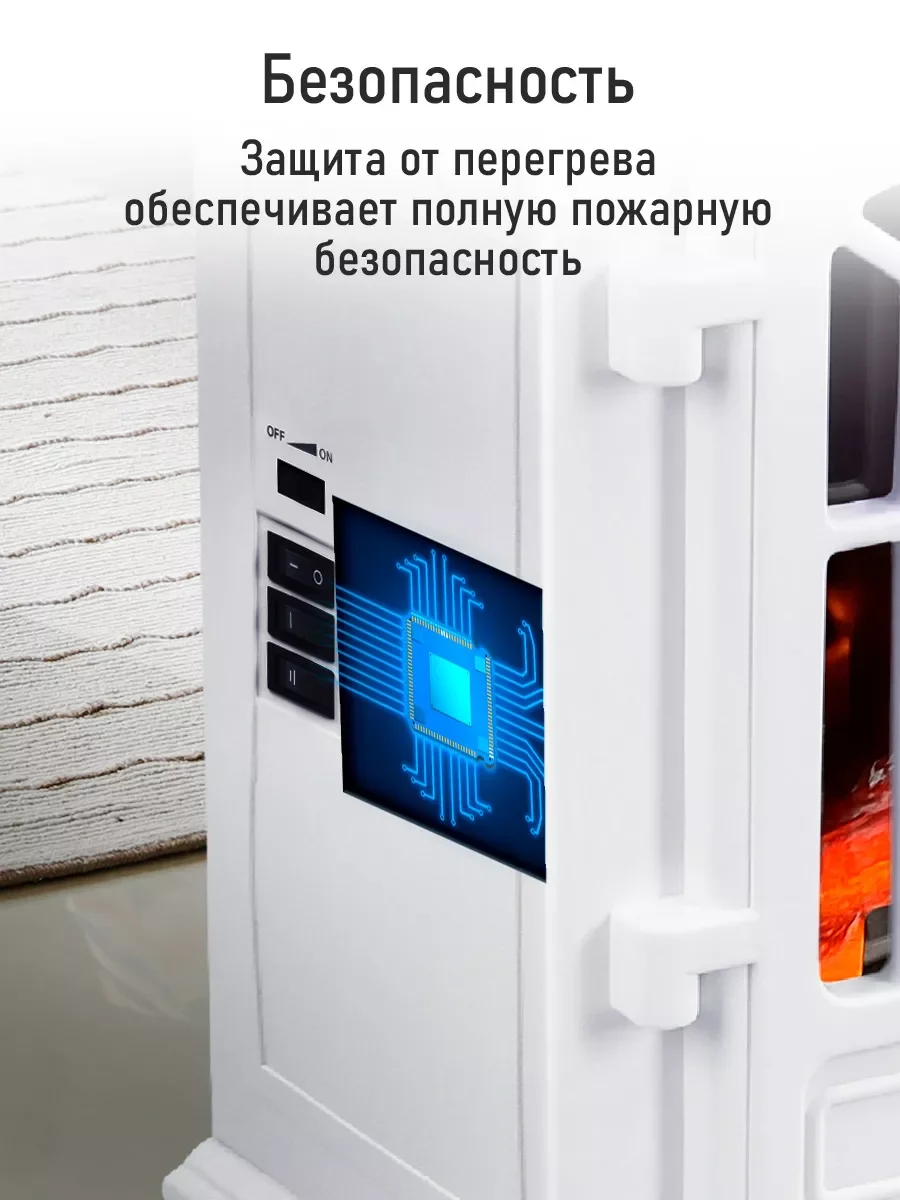 Белый камин электрический STINGRAY ST-FP4202A белый