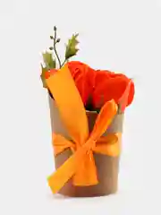 Оранжевый букет из пенных роз Подарок на любой праздник Букет из мыла Цветы в подарок