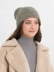 Приглушённый хаки шапка женская, трикотажная, три цвета