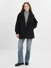 Черный пальто женское oversize прямое Aloha