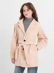 Бежевый пальто женское oversize прямое Aloha