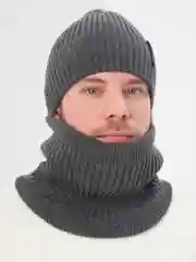 Серый шапка мужская, шапка и снуд