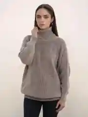 Бежевый меланж свитер женский