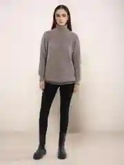 Бежевый меланж свитер женский