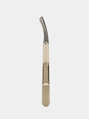 Пинцет для бровей скошенный Zinger 86053 HG, изогнутый, золотистый