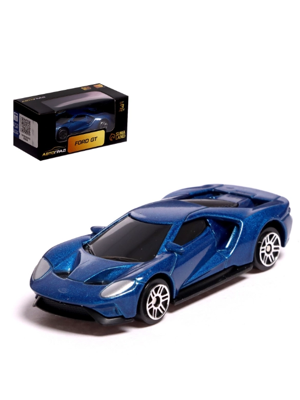 Машина металлическая FORD GT, 1:64, цвет синий