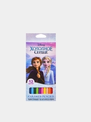 Карандаши цветные 12цв Холодное сердце Disney с заточенными грифелями HATBER