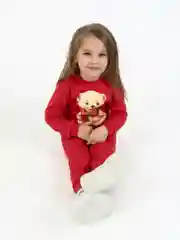 Красный костюм для мальчика, лонгслив и брюки для девочки,пижама Утенок