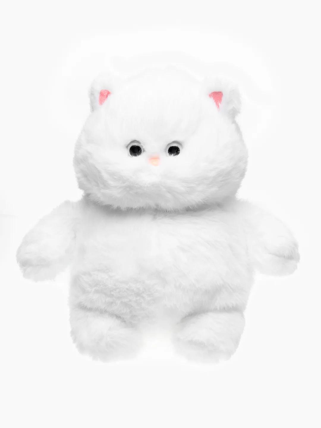 Белый мягкая игрушка "Кот-пухляш/кот пухлик/кот батон", 35 см, 45 см