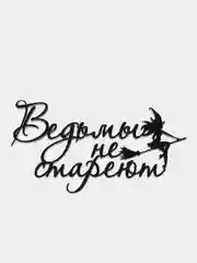 Топпер #Т80 "Ведьмы не стареют" из акрила, для украшения торта, на палочке и без палочки