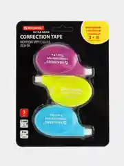 Замазка ленточная Brauberg Ultra Neon, 272665, корректирующая лента, штрих корректор, 3 шт