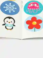Бирюзовый книга с наклейками "Кружочки"