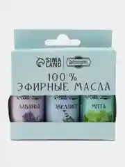 Набор эфирных масел 3 шт "Лаванда, Эвкалипт, Мята" по 15 мл (10339975)