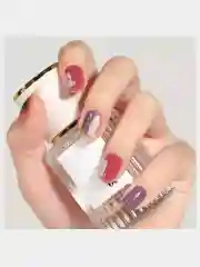 Накладные ногти короткие с дизайном форма Квадрат