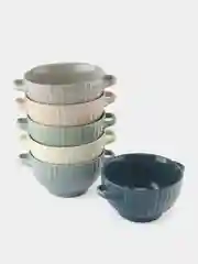 Разноцветный набор бульонниц с ручками 6 штук