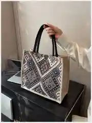 Черный пляжная сумка шоппер, летняя сумка из джута